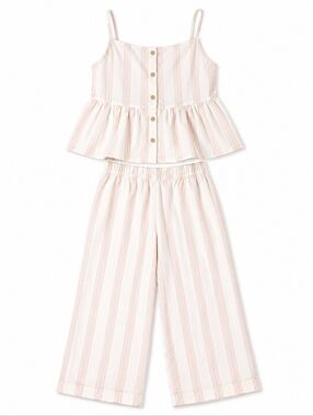 2/$35 H&M Girls 2 Piece Set 10 Striped Cami Top Wide Leg Pants Cotton Outfit